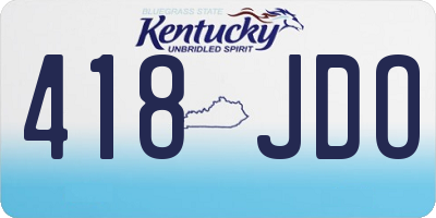 KY license plate 418JDO