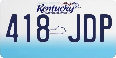 KY license plate 418JDP