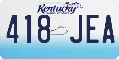 KY license plate 418JEA