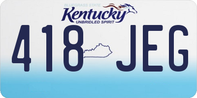 KY license plate 418JEG