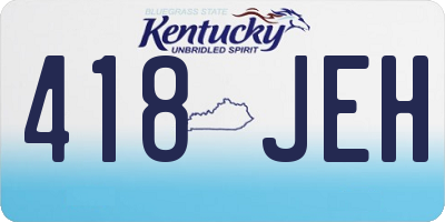 KY license plate 418JEH