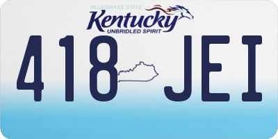 KY license plate 418JEI