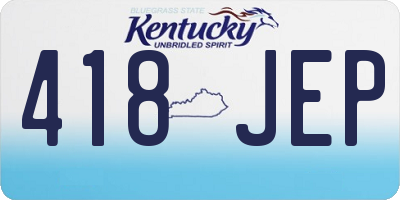 KY license plate 418JEP
