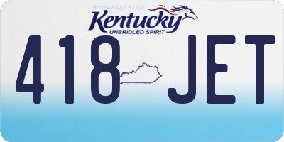 KY license plate 418JET