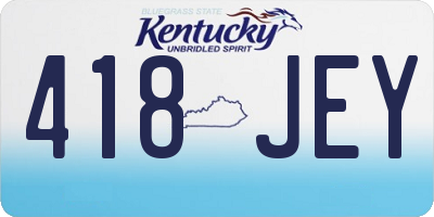 KY license plate 418JEY