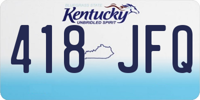 KY license plate 418JFQ