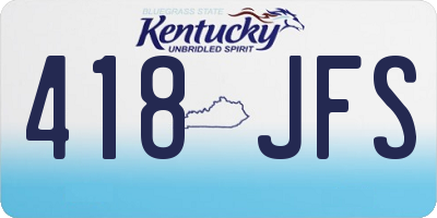 KY license plate 418JFS
