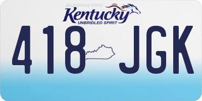KY license plate 418JGK