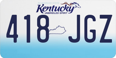 KY license plate 418JGZ