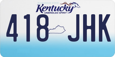KY license plate 418JHK