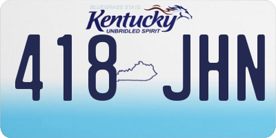 KY license plate 418JHN