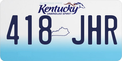 KY license plate 418JHR