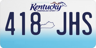 KY license plate 418JHS