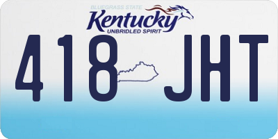 KY license plate 418JHT
