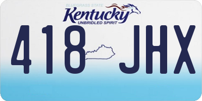 KY license plate 418JHX