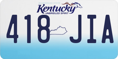 KY license plate 418JIA
