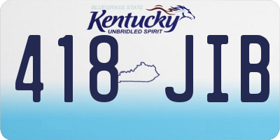 KY license plate 418JIB