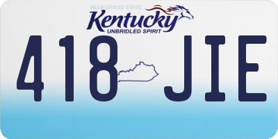 KY license plate 418JIE