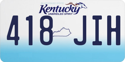 KY license plate 418JIH