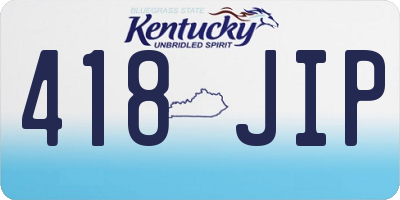 KY license plate 418JIP