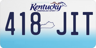 KY license plate 418JIT