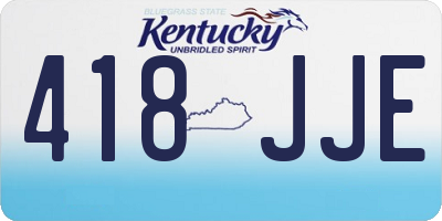 KY license plate 418JJE