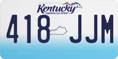 KY license plate 418JJM