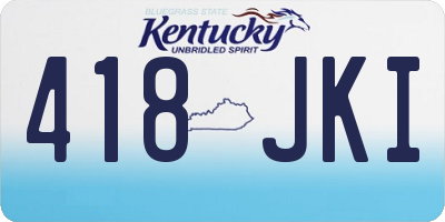 KY license plate 418JKI