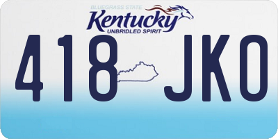 KY license plate 418JKO