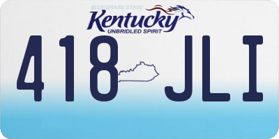 KY license plate 418JLI