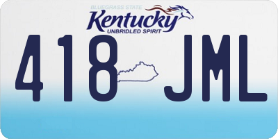 KY license plate 418JML