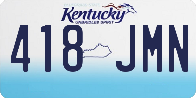 KY license plate 418JMN