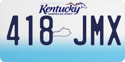KY license plate 418JMX
