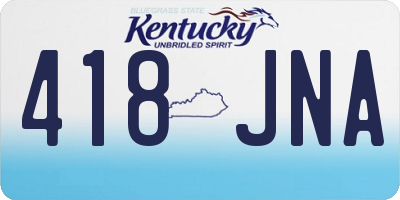 KY license plate 418JNA