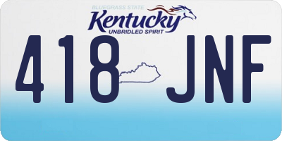 KY license plate 418JNF