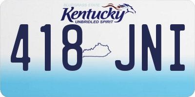 KY license plate 418JNI