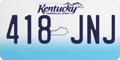 KY license plate 418JNJ