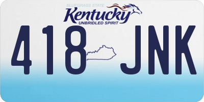 KY license plate 418JNK