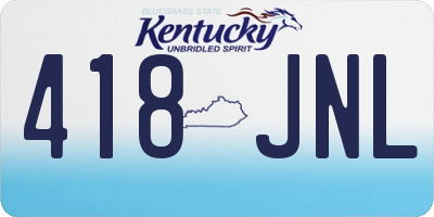 KY license plate 418JNL