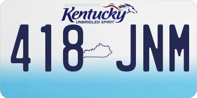KY license plate 418JNM