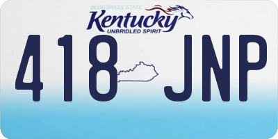 KY license plate 418JNP