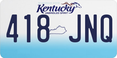 KY license plate 418JNQ