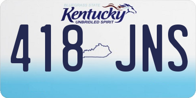 KY license plate 418JNS