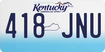 KY license plate 418JNU