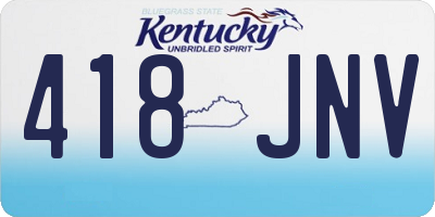 KY license plate 418JNV