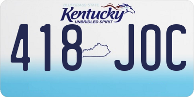 KY license plate 418JOC