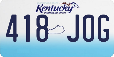 KY license plate 418JOG