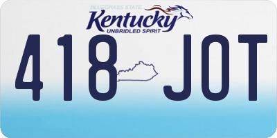 KY license plate 418JOT