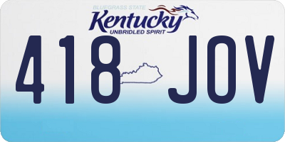 KY license plate 418JOV