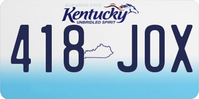 KY license plate 418JOX